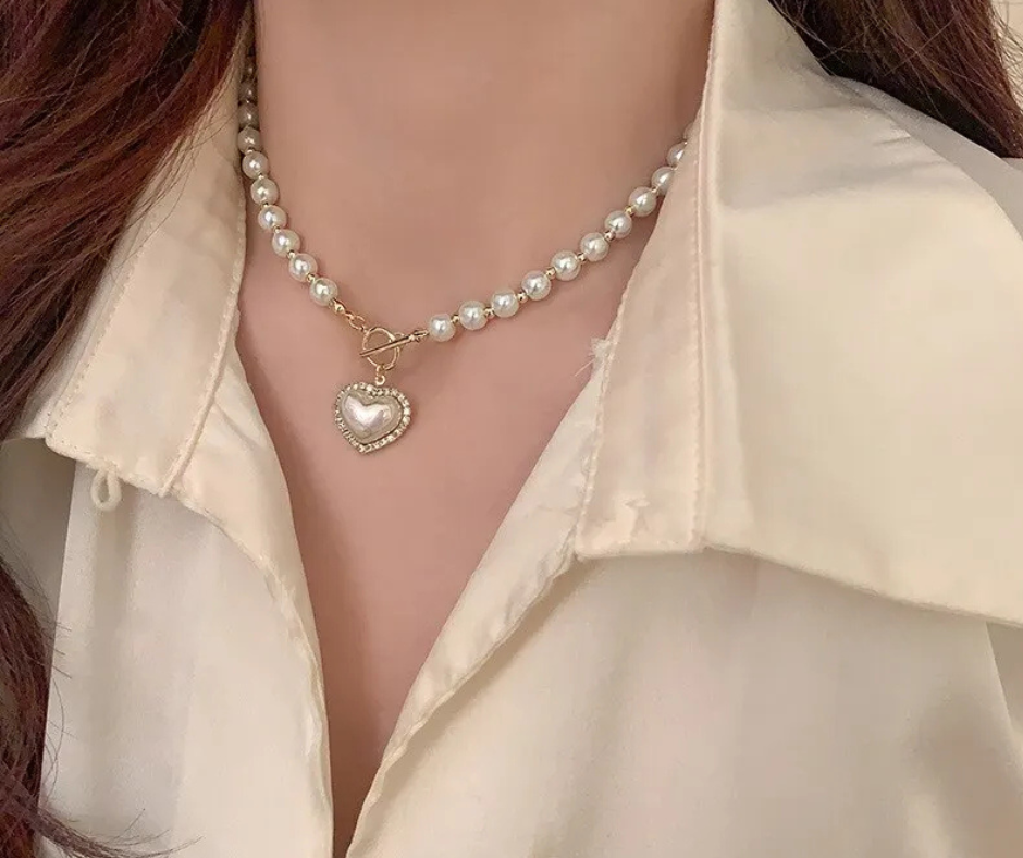 Heart Pearl Necklace