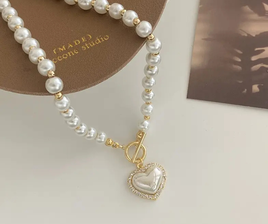 Heart Pearl Necklace