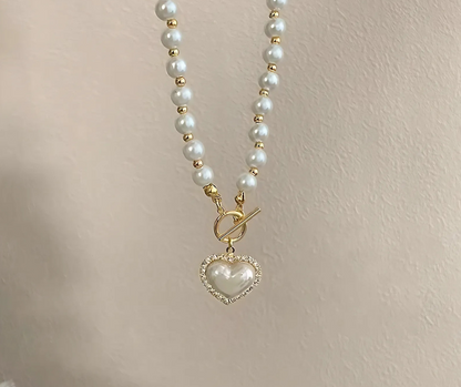 Heart Pearl Necklace